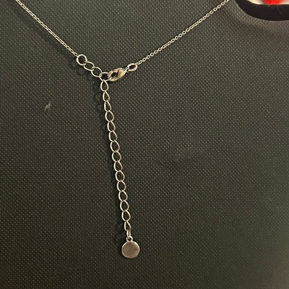 Silver Starfish Crystal Rhinestone Necklace 16” plus Extender - Picture 7 of 8